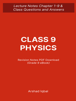 cover image of Class 9 Physics Quiz (PDF) Questions and Answers | 9th Grade Physics Trivia e-Book Download